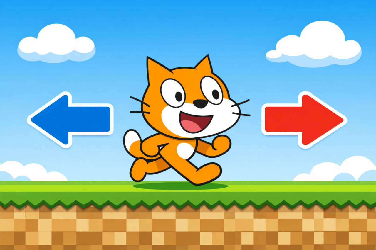 Scratchでネコを横に動かそう!初心者でもできる2つの移動パターン